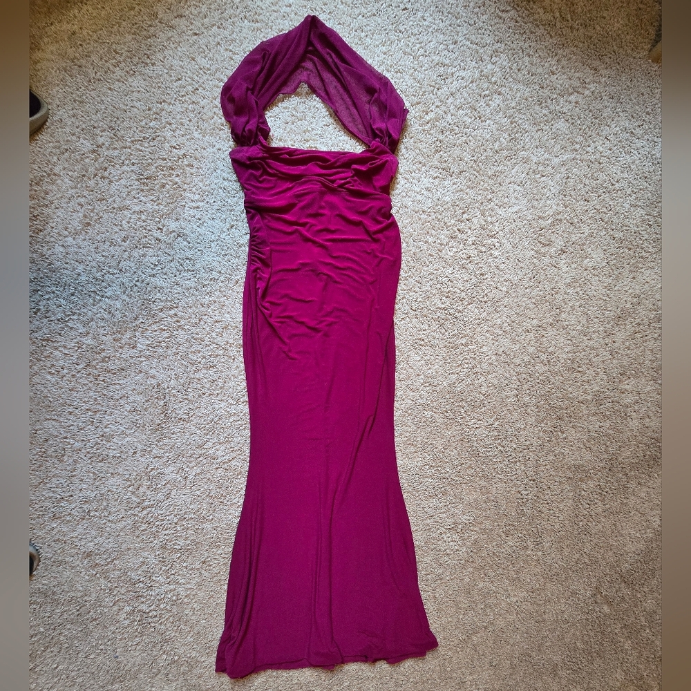 Club L London Strapless Fuchsia Dress
